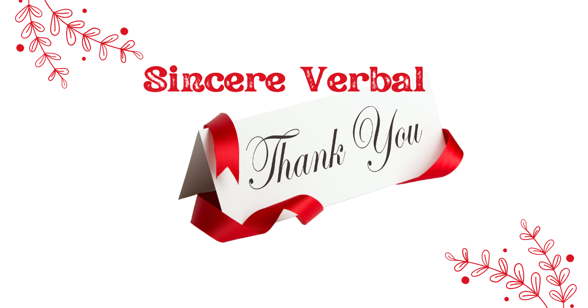 Sincere Verbal Thank You